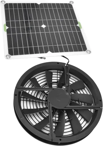 Vista 8 de Kit de ventilador de panel solar, ventilador de escape solar de 100 W, IP65, ventilador portátil para exteriores, ventilador de ático que enfría
