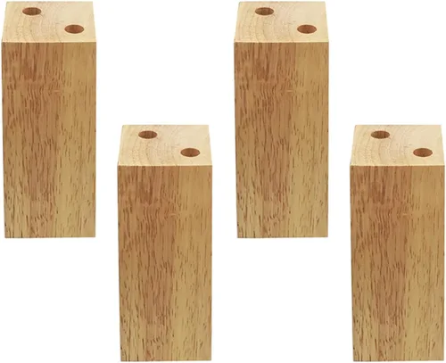 Vista 18 de Muebles de madera maciza de roble con patas elevadas, mesa de sofá y patas de silla, patas de gabinete, patas de bloque de madera, 3