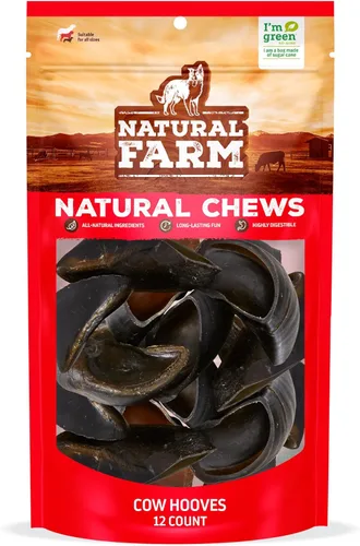 Vista 10 de Natural Farm Pezuñas de vaca rellenas con sabor a tocino y queso para perros (paquete de 4), golosinas de hueso de pezuña natural duraderas, mejores