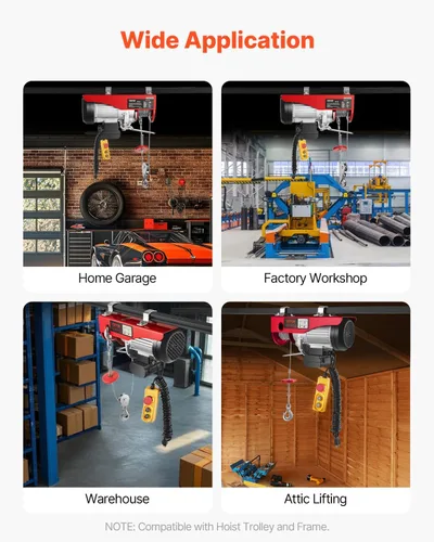 Vista 9 de VEVOR Polipasto eléctrico con control remoto, cabrestante eléctrico de 1320 libras, polipasto eléctrico de 110 V con control con cable de 14 pies