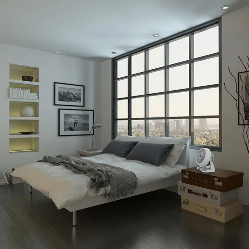 Vista 2 de Vornado 533DC Energy Smart - Ventilador de circulación de aire pequeño con control de velocidad variable, color blanco