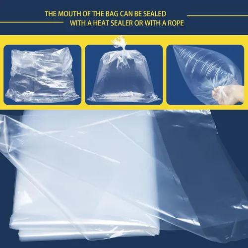 Vista 4 de WFPLUS Paquete de 100 bolsas de polietileno planas de plástico transparente de 1 mil, de 12 x 15 pulgadas, bolsas de mercancía para ropa