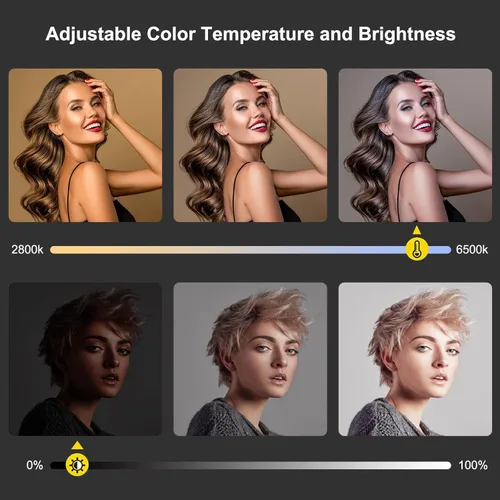 Vista 3 de Andoer Kit de luz de video LED de 45 W, panel de luz de relleno de fotografía de 2800 K-6500 K, brillo ajustable Ra96+ con soporte de luz