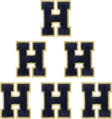 Vista 181 de 6 piezas de parches de letras de chenilla autoadhesivas, parches de letras preppy de 2 pulgadas para bolsos, ropa y sombreros, grandes pegatinas