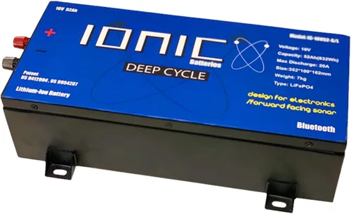 Vista 7 de Ionic Litio 16V 52Ah Batería Marina de Ciclo Profundo + Cargador - Batería LiFePO4 Liviana con Bluetooth - IC-16V-EPCHP-01