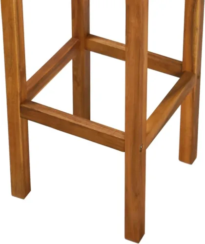 Vista 9 de Sillas de bar, 2 piezas, madera de acacia maciza, para exteriores, patio, comedor, césped, sillas de comedor al aire libre, Sillas para Comedor