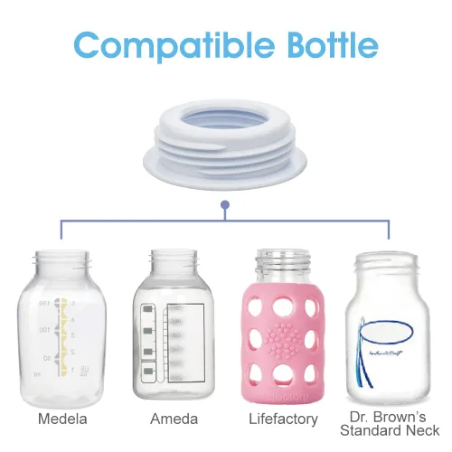 Vista 3 de Maymom Cambiador de rosca de botella para bomba Lansinoh para usar botella estándar (compatible con botella Medela) 4 piezas
