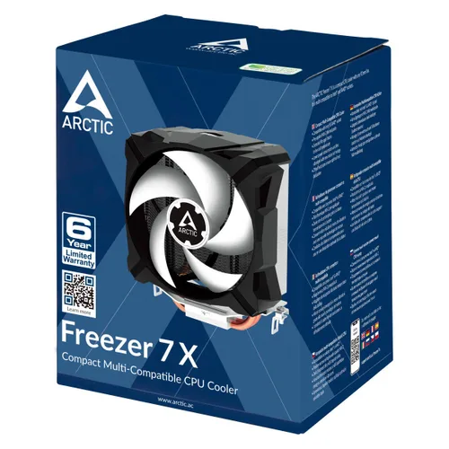 Vista 7 de ARCTIC Freezer 7 X - Enfriador compacto de CPU, ventilador PWM de 3.937 in, multicompatible con Intel y AMD, compatible con LGA1700, 300-2000 RPM