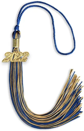 Vista 22 de Endea Graduation - Borla de doble color mixto con fecha dorada (negro/dorado antiguo, 2021)