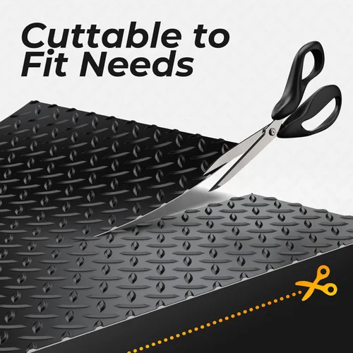 Vista 5 de Alfombrilla de piso de garaje de 7.8 x 20 pies, rollo de piso de vinilo de diamante de 2.8 mm de espesor para debajo del auto, tamaño grande de 156