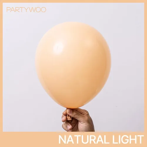 Vista 3 de PartyWoo Globos color nude, 50 globos bohemios de color albaricoque de 12 pulgadas, globos beige para guirnalda de globos o arco de globos como