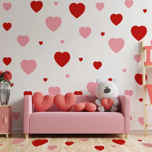 Vista 11 de Calcomanías de doble cara para ventana de San Valentín, corazón Gonme Gonme, calcomanías románticas para ventana, calcomanías para decoración