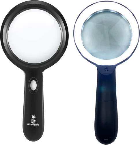 Vista 5 de Lupa con luz, lupa iluminada de mano 10X, lupa grande para leer, personas mayores, degeneración macular, ancianos