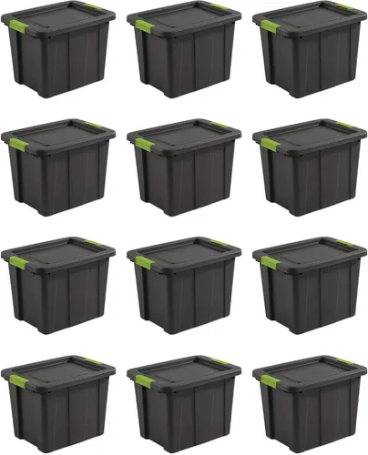 Vista 14 de Sterilite Paquete de 6 contenedores de almacenamiento con tapas, bolsas resistentes, Tuff1, 18 galones, índigo oscuro