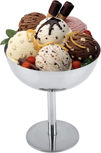 Vista 10 de LIZEALUCKY Copas de helado de acero inoxidable para servir platos de postre cuencos para ensalada, fruta, pudín de cereales para el hogar, hotel