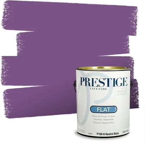 Vista 71 de PRESTIGE Pinturas de pintura interior e imprimación en uno, 1 galón, plano, combinación comparable de Sherwin Williams* Kimono Violet*