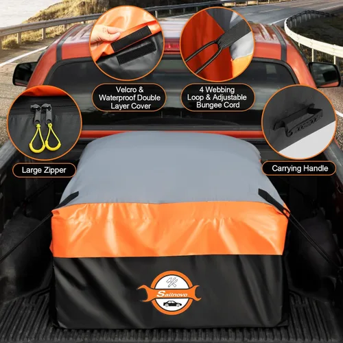 Vista 3 de Sailnovo Bolsa de carga para caja de camión, bolsa de carga impermeable de 26 pies cúbicos para caja de camión, bolsa de carga de PVC resistente