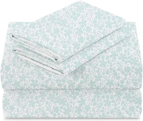 Vista 5 de MyPillow Sábanas de percal 100 % algodón, 200 hilos, tamaño individual, bolsillo profundo, sensación fresca y nítida, duradera, transpirable