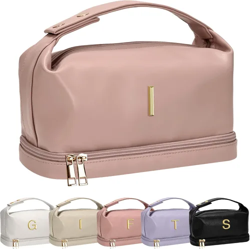 Vista 53 de Bolsa de maquillaje inicial con asa para mujer, doble capa