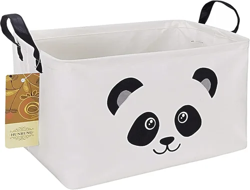 Vista 20 de HUNRUNG Cesta rectangular de almacenamiento de lona, bonita cesta organizadora de lona para juguetes de mascotas, niños, libros, ropa, perfecta