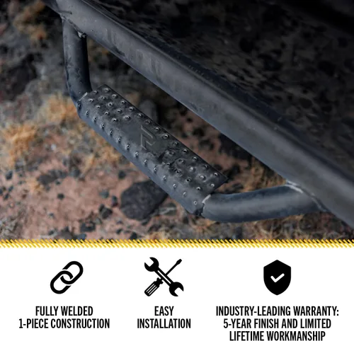 Vista 3 de Escalones Nerf RealTruck para RAM Longitud de Cabina, Acero de Servicio Pesado, Negro Texturizado D0984CC-TX Compatible con 2009 - 2015.5 Dodge