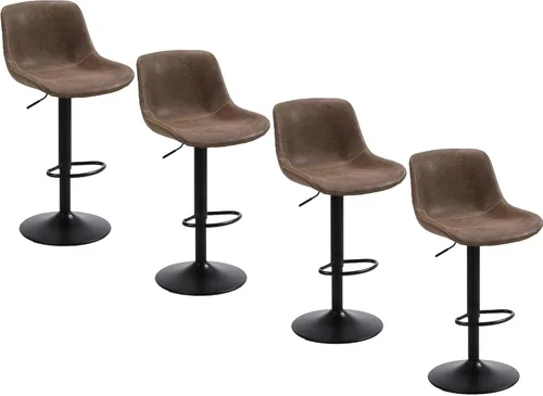 Vista 19 de Taburetes de bar, taburetes giratorios de altura de mostrador con respaldo, sillas de bar modernas ajustables, taburete alto de cocina sin brazos
