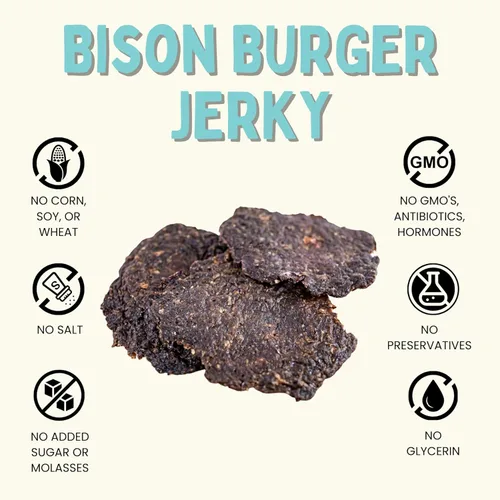 Vista 3 de Winnie Lou Bison Burger Jerky - Golosinas para perros, ingredientes limitados, grado humano, golosinas de entrenamiento para perros pequeños