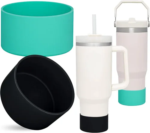 QIANHAI Botas de silicona para Stanley Quencher Adventure, vaso de 40 onzas con asa y Stanley IceFlow de 30 onzas y 20 onzas, funda inferior