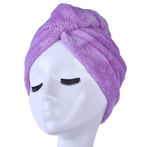 Vista 6 de YYXR Toalla de secado de pelo de microfibra ultra absorbente torsión turbante de pelo de secado Cap Envoltura para el cabello