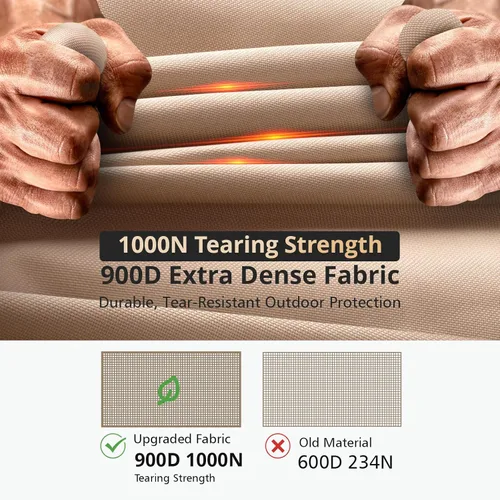 Vista 3 de QH.HOME Funda Rectangular para Hoguera de 42 x 24 Pulgadas, Cubierta para Mesa de Hoguera Exterior Impermeable Fuerte Resistente al Desgarro y a