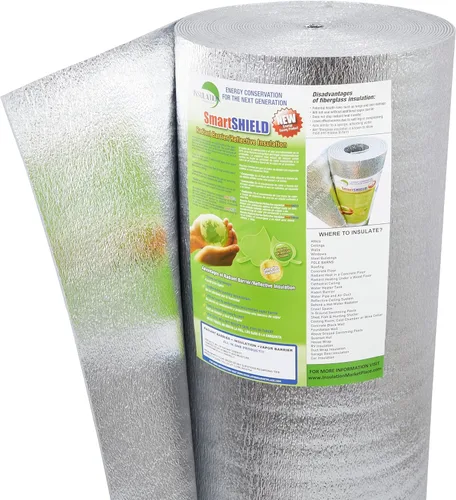 Vista 8 de INSULATION MARKETPLACE SmartSHIELD Rollo de aislamiento reflectante de 1/8 pulgadas, 16 x 10 pies, barrera radiante con núcleo de espuma, escudo