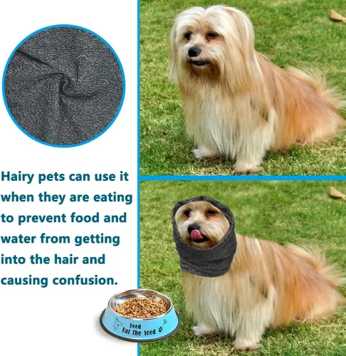 Vista 7 de Quiet Ears - Protección contra el ruido de los perros, redecilla elástica para perros para reducir el ruido, el aseo y el baño, orejeras con Gris