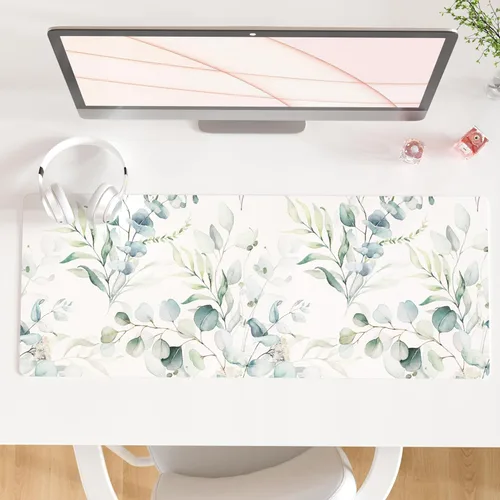 Vista 15 de QIYI - Alfombrilla grande para mouse, linda alfombrilla de escritorio rosa para computadora, alfombrilla de escritorio de piel sintética impermeable
