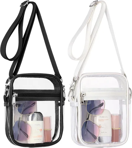 Vista 28 de PACKISM Bolsa transparente para eventos de estadio – Monederos pequeños transparentes para mujer, bolsa bandolera para conciertos y eventos