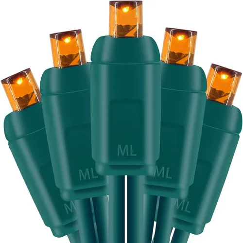 Mini luces LED de Navidad de 0.197 in, tira de luces LED para decoración de árboles de Navidad en exteriores e interiores, grado comercial, cable