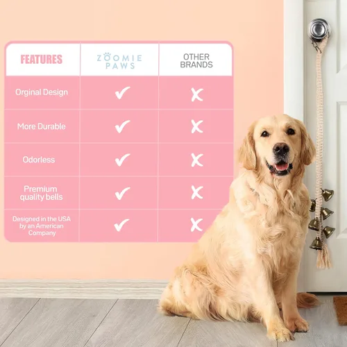 Vista 5 de Campanas de puerta para perros para entrenamiento de orinal - Suministros para cachorros para mascotas y cachorros, 1 paquete