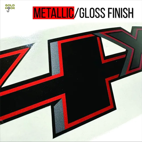 Vista 4 de GOLD HOOK Serie Premium Calcomanías de Repuesto 4x4 para Lateral de Caja para Chevy Silverado - Pegatinas de Vinilo Metálico Troqueladas - Par