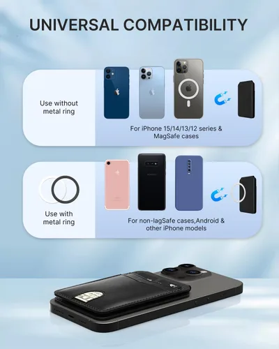 Vista 9 de typecase Cartera magnética compatible con Magsafe: cartera magnética para teléfono y tarjetero para Apple iPhone 16, 15, 14, 13, 12 Pro Max, soporte