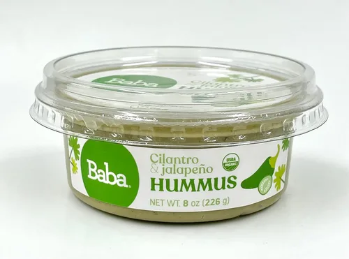 Baba Small Batch Hummus orgánico (8 onzas, 6 unidades) – Cero conservantes, USDA orgánico, sin gluten, vegano, sin OMG, sin colesterol (todos los 6