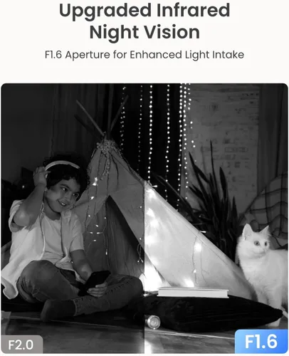 Vista 3 de REOLINK E1 Pro (negro) cámara PT de 3K Wi-Fi para interiores para monitoreo de bebés y mascotas, seguimiento automático, visión nocturna de 5MP