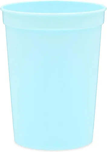 Vista 4 de BLUE PANDA Vasos de plástico azul claro para estadios, 16 onzas, paquete de 24 unidades, vasos reutilizables en blanco para fiestas y regalos