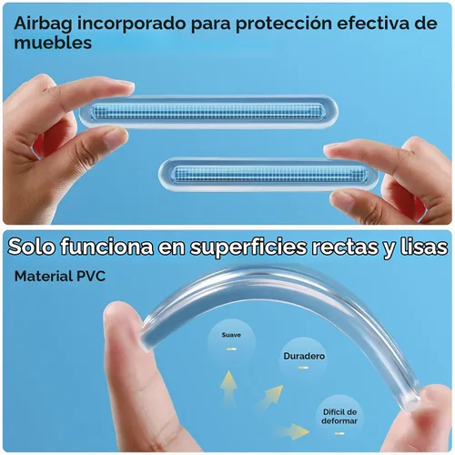 Vista 3 de 4 piezas de topes largos para muebles - Protectores de pared, tope de puerta de refrigerador, 5.5x0.7x0.2 pulgadas