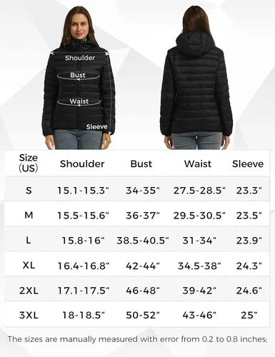 Vista 7 de Wantdo - Chaqueta de plumón corto con capucha para mujer