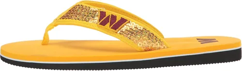 Vista 7 de FOCO Womens NFL Team Logo Sequin Strap Sandals Flip Flops