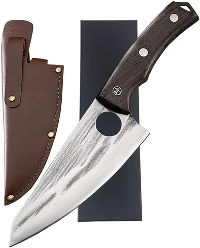 Cuchillo de carnicero, cuchillo vikingo para cortar carne, 6 pulgadas, afilado, multiusos, forjado en fuego para deshuesar, rebanar, cortar, picar