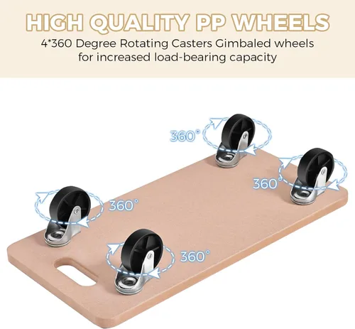 Vista 2 de ERGOMASTER Dolly móvil para muebles con 4 ruedas, rodante de madera resistente, soporta de forma segura 500 libras, transportador multifuncional
