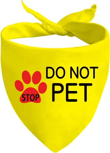Vista 8 de JXGZSO 1 bandana para perro Stop Dot Not Pet/Stop No Touch No Talk/Stop Do Not Distract Dog Bandana (sin contacto con los ojos D)