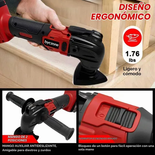 Vista 5 de Multiherramientas oscilantes para batería Milwaukee de 18 V, multiherramienta inalámbrica con 6 velocidades variables 8,500-21,000 RPM, 23 piezas