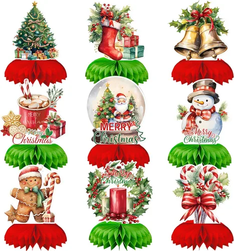 Vista 6 de 9 piezas de decoraciones de panal del día de San Patricio, centros de mesa de temática irlandesa surtidos con duendes, ollas de oro, tréboles