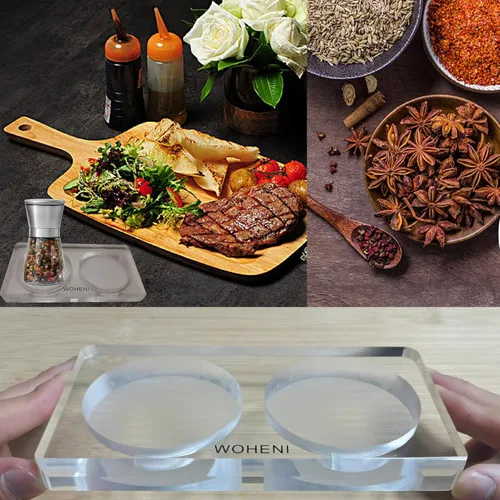 Vista 6 de Bandeja de molino de sal y pimienta, bandeja de sal y pimienta, bandeja para botellas de aceite y vinagre, soporte para molinillo de sal y pimienta